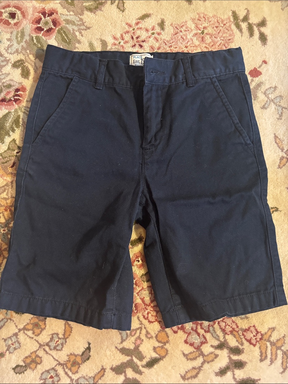 Place Boys Navy Flat Front Chino Shorts